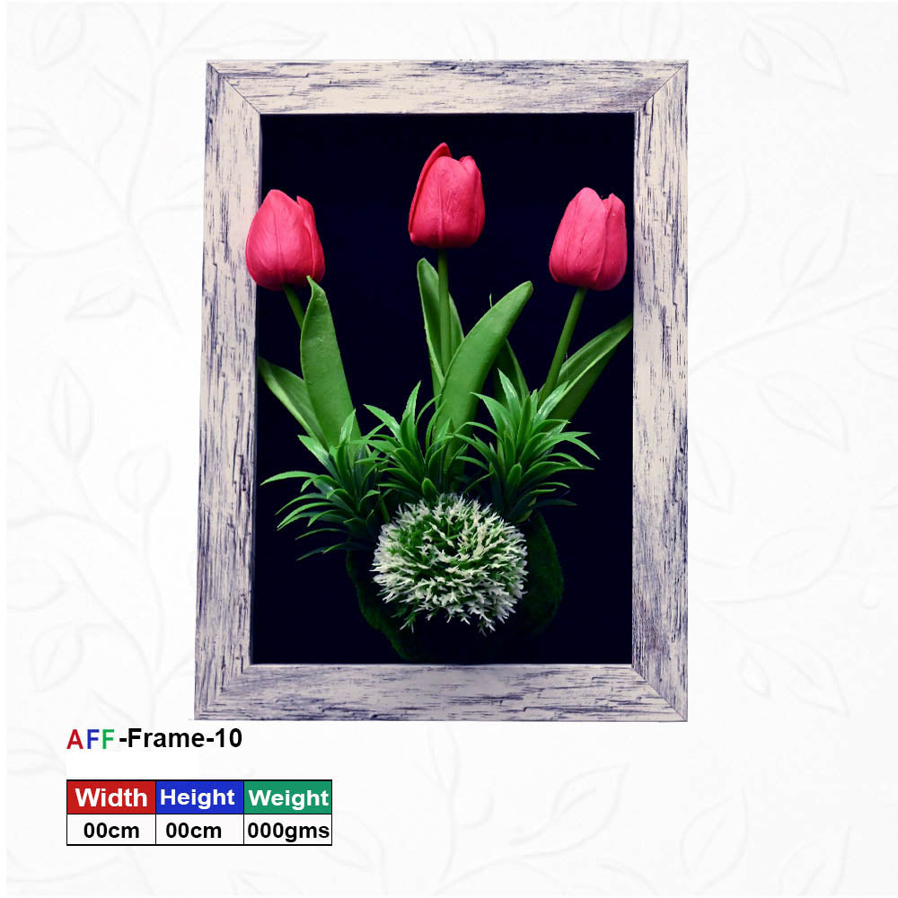Wall-Mounted Rectangle Wooden Artificial Flower Frame-40X23 cm