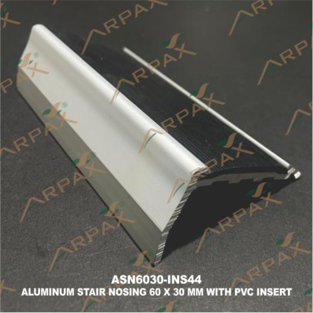 SN 6030-IN 44 60 x 30mm Aluminium Stair Nosing With PVC Insert