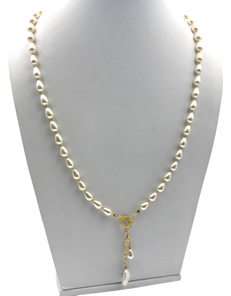 Dewdrop Shell Pearl With Toggle Lock Necklace