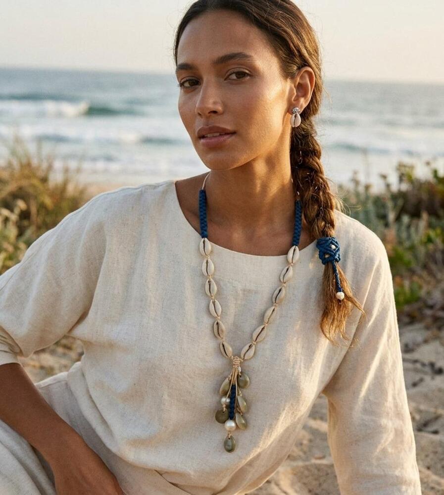 HANDMADE COASTAL CASCADE COWRIE SHELL NECKLACE