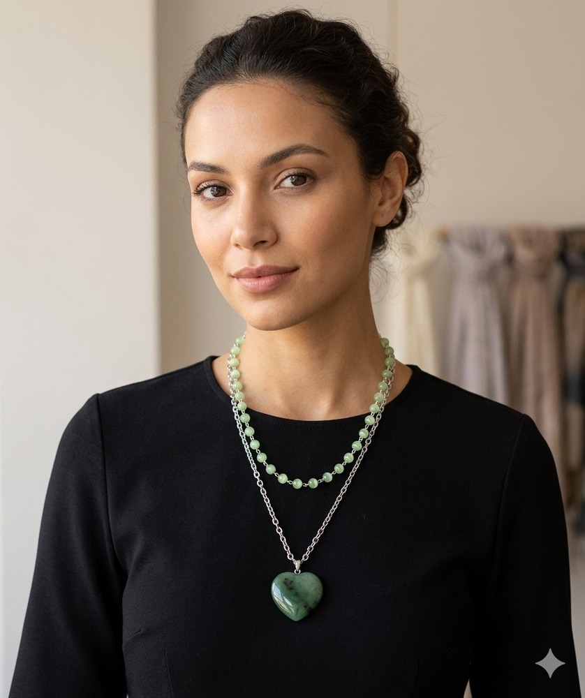 ENCHANTED MEADOW BEADED HEART NECKLACE