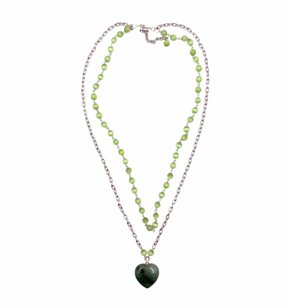 ENCHANTED MEADOW BEADED HEART NECKLACE