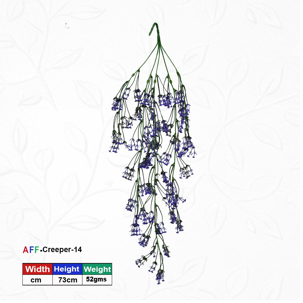 AFF Artificial Purple Blossom Hanging Creeper Plant (73 cm / 52g)-AFF Artificial Green Creeper 80 cm
