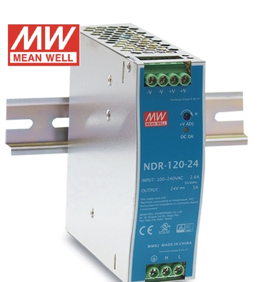 Ndr-120 Series 120W Single Output Industrial Din Rail - Color: Blue And Silver
