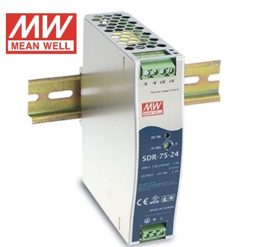 Sdr-75 Series 75W Single Output Industrial Din Rail With Power Supply - Color: Grey&Silver