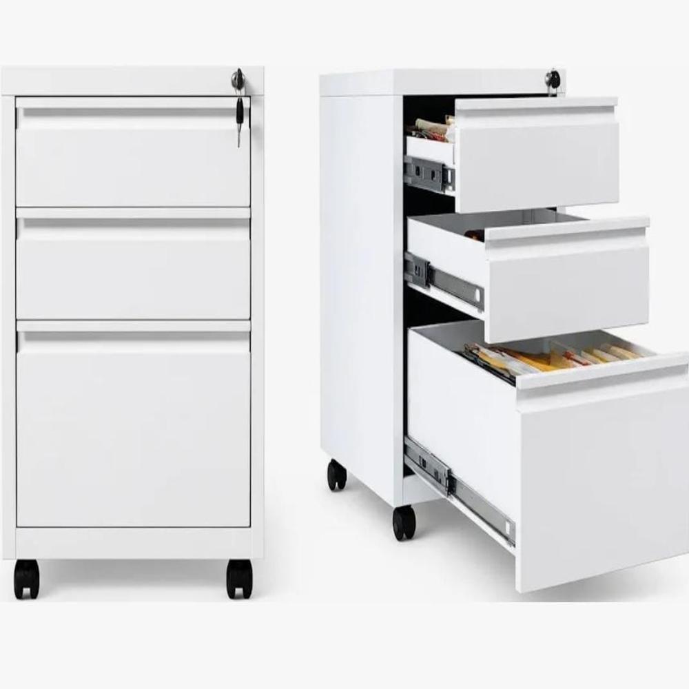 3 Drawer Metal Pedestal