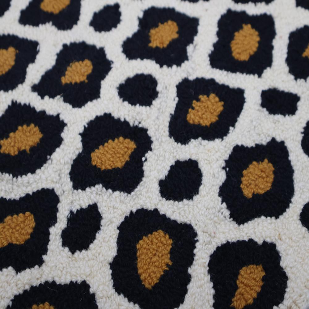 Handmade Leopard Print Tufted Rug in Black, Mustard and Cream | Animal Print Area Rug for Bedroom and Living Room | Custom Size Carpet | Tred India