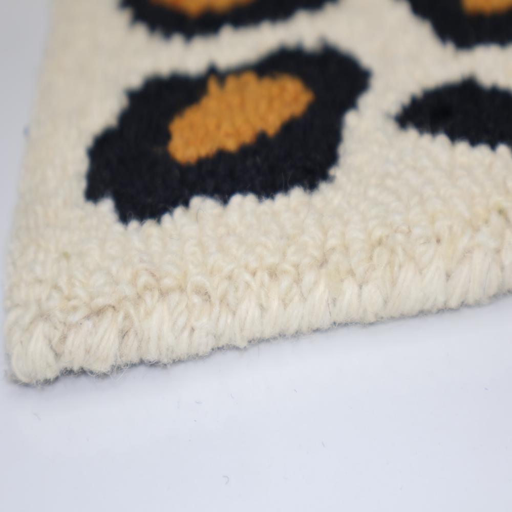 Handmade Leopard Print Tufted Rug in Black, Mustard and Cream | Animal Print Area Rug for Bedroom and Living Room | Custom Size Carpet | Tred India