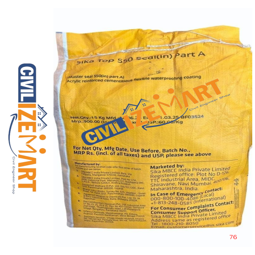 Sika Top 550 Seal Part A - Application: Waterproofing And Protection Of Concrete And Masonry