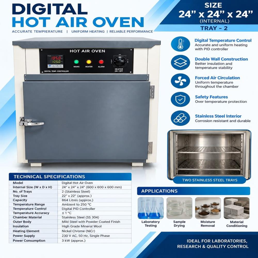 Digital Hot Air Oven Size 24x24x24