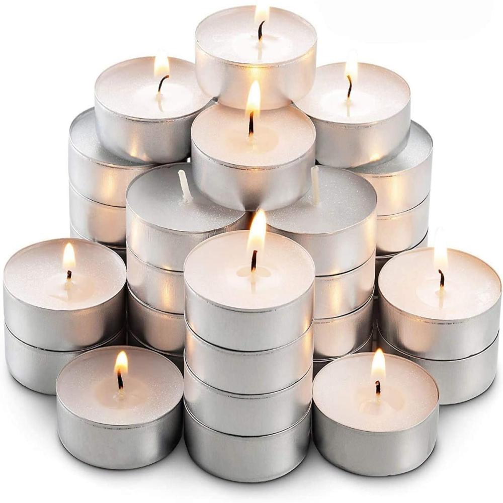 White Wax Tea Light Candles