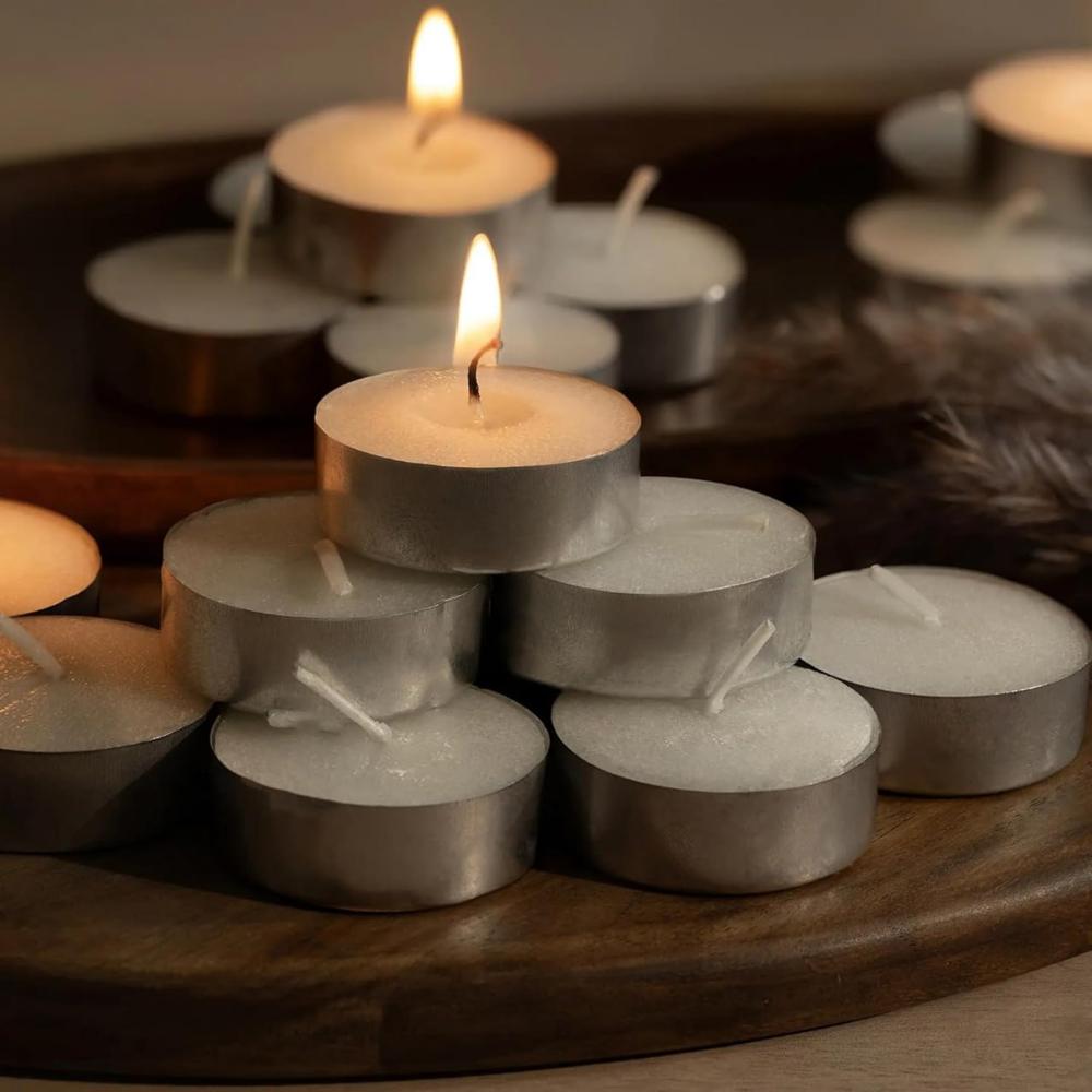 White Wax Tea Light Candles