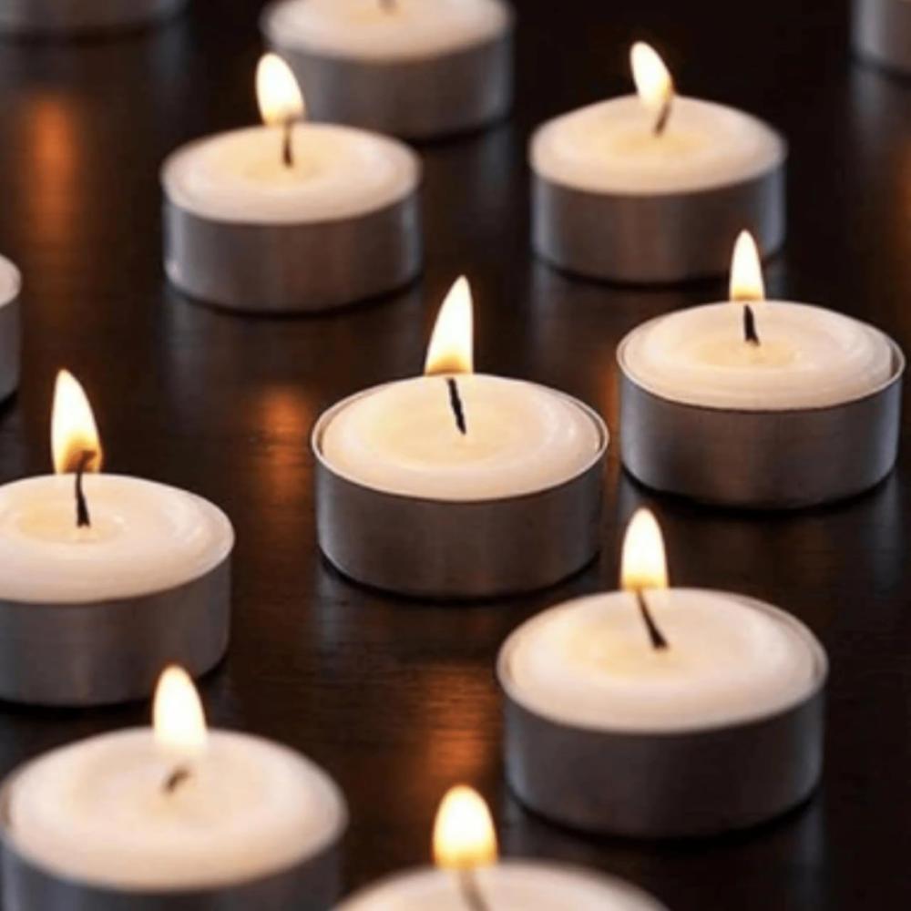 White Wax Tea Light Candles