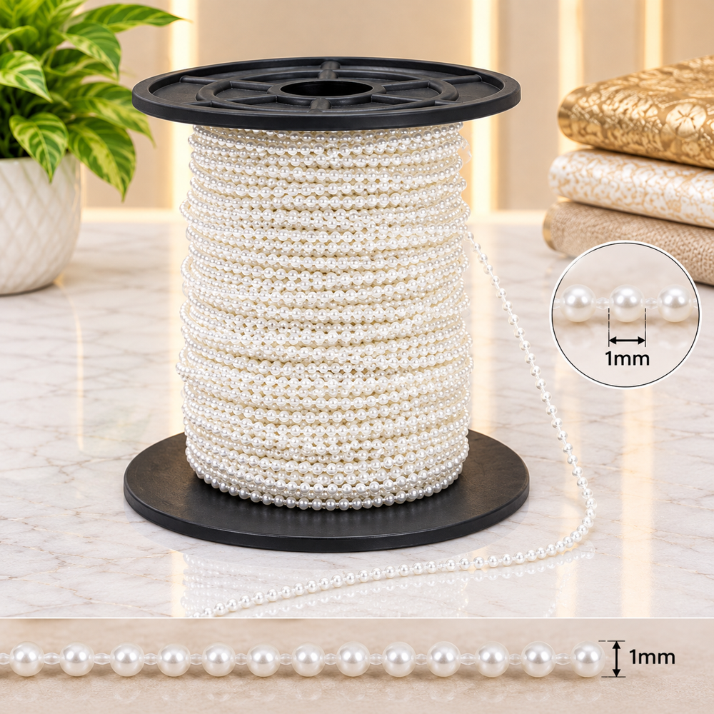 White Moti 1 Mm - Application: Embroidery