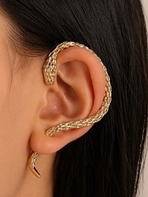 Old-Plated Snake Ear Cuff Earring - Color: Gold Selver
