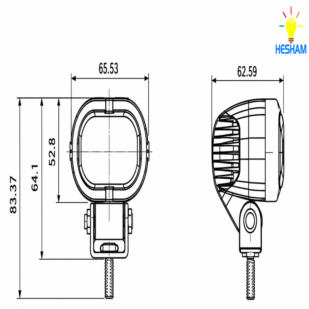 Forklift Red Zone Warning Light - 152x60x57mm, Waterproof Ip68 Red/blue Lens, 10-80v Dc, 3000lm Lumen Output, Weight 300g, Industrial Use, Long Life >50000 Hours