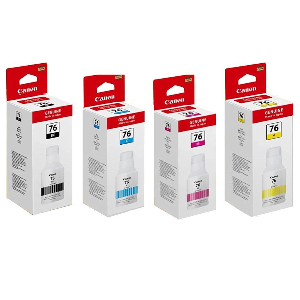 Pigment Ink Canon Pixma Gi-76 Set Of 4 Bottle ( Bk C M Y )