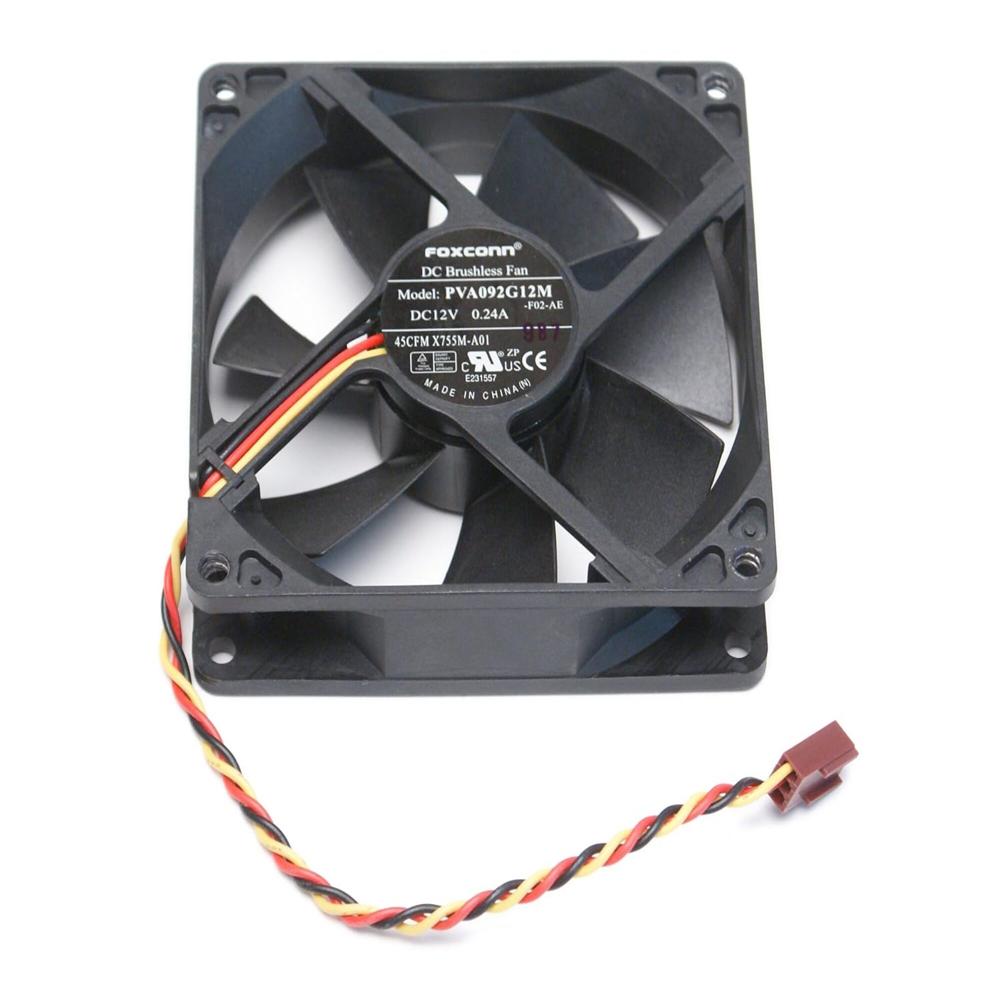 FOXCONN PVA092G12M 12V DC 0.24A 9225mm Ball Bearing Industrial Axial Cooling Fan