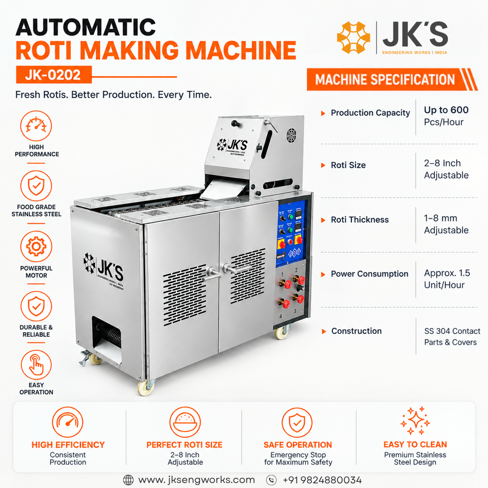 Fully Automatic Roti Making Machine - Capacity: 600 Pcs/hr