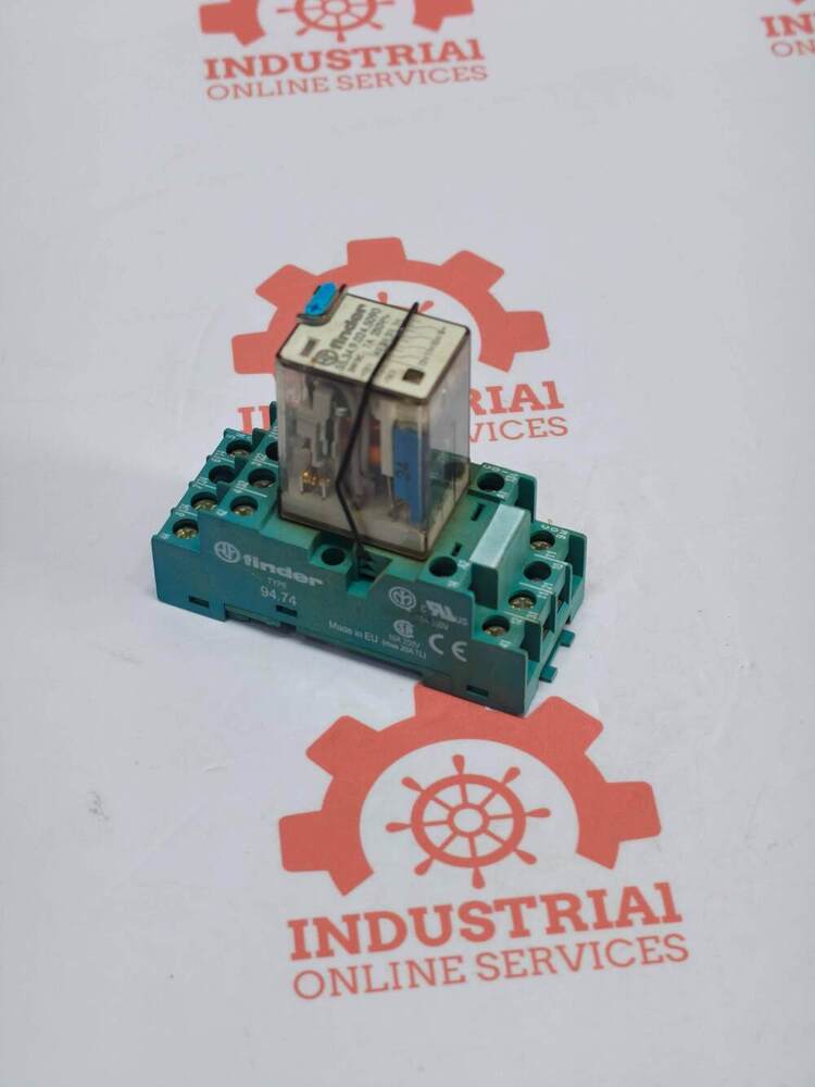 FINDER 55.34.9.024.5090 Industrial Electromagnetic Miniature Plug-In Relay Featuring A 24V DC Coil And A 4PDT (4 Changeover) Contact Configuration Rated For A 7A Switching Current