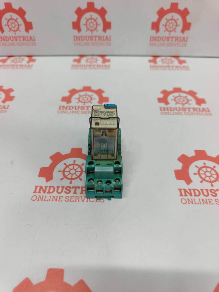 FINDER 55.34.9.024.5090 Industrial Electromagnetic Miniature Plug-In Relay Featuring A 24V DC Coil And A 4PDT (4 Changeover) Contact Configuration Rated For A 7A Switching Current