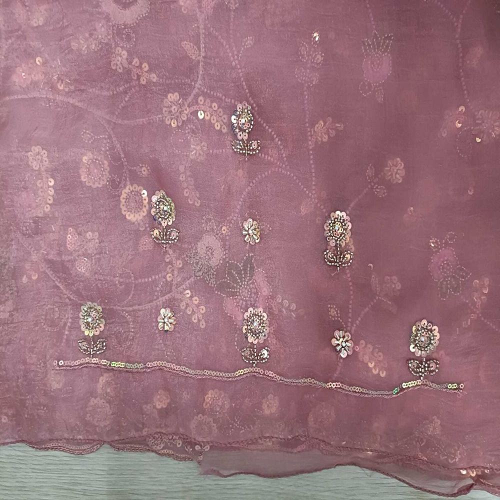 Rose Petal Embroidered Saree