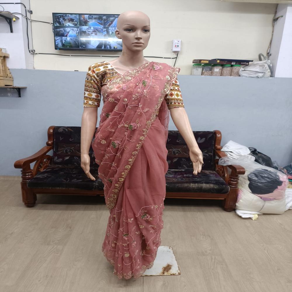 Rose Petal Embroidered Saree