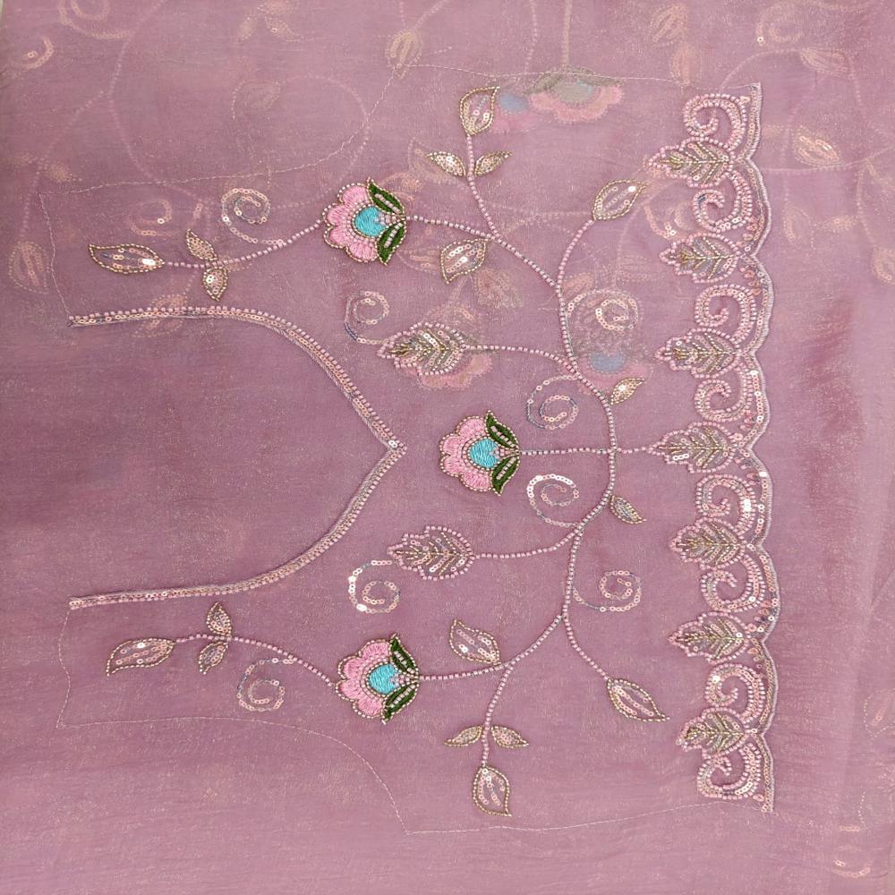 Dusty Rose Embroidered Saree