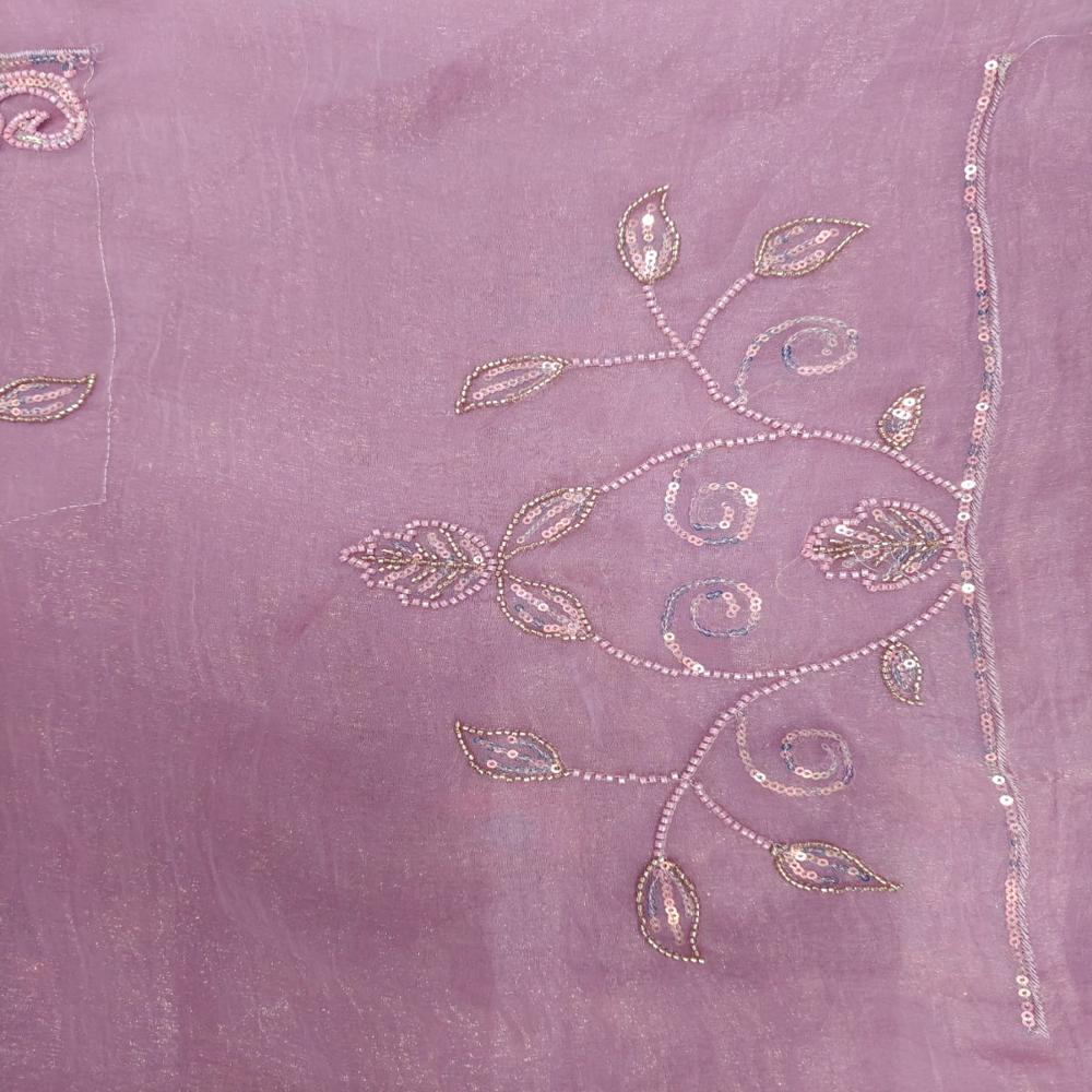 Dusty Rose Embroidered Saree