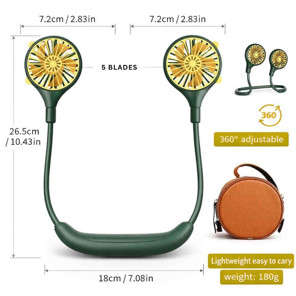 Neck Fan - Battery Backup: Chargeable Hours