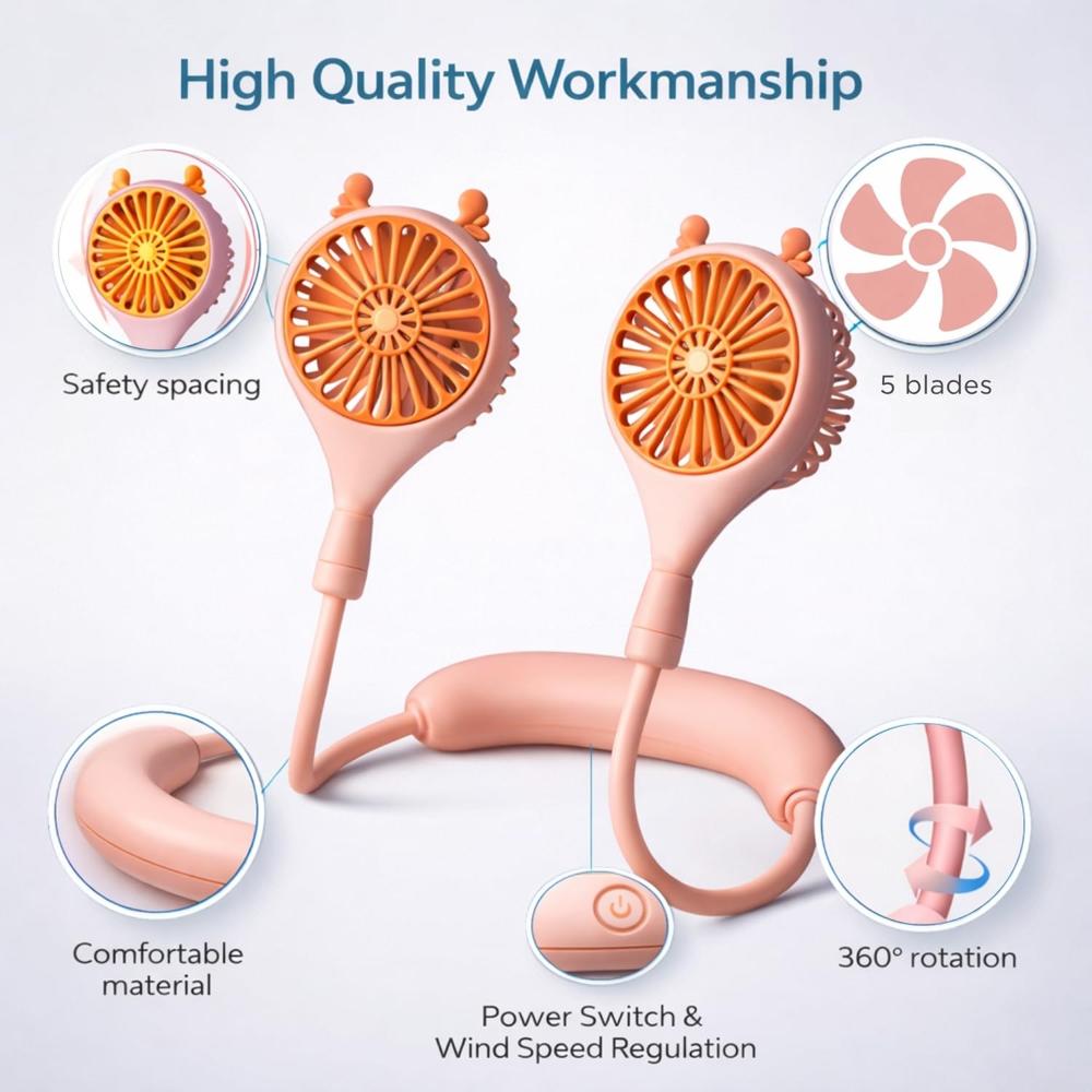 Neck Fan - Battery Backup: Chargeable Hours