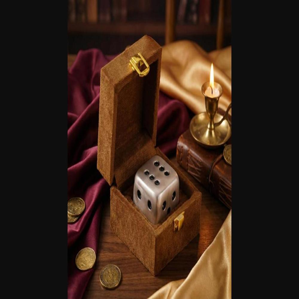 Dice Paperweight in Pure Silver Plating