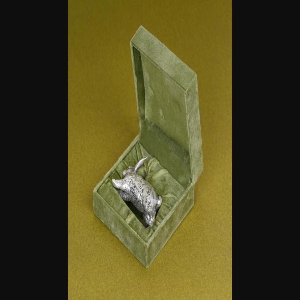 Running Rabbit Paperweight in Pure Silver Plating