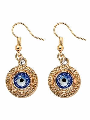 Blue Evil Eye Gold-Tone Drop Earrings - Color: Gold Tone
