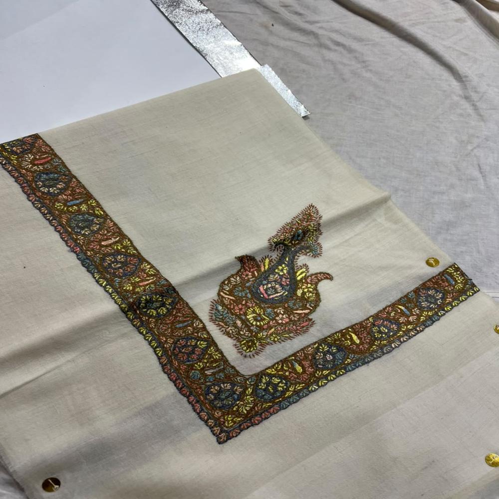 Handmade Pure Pashmina Arabian Needlework Mens Scarf