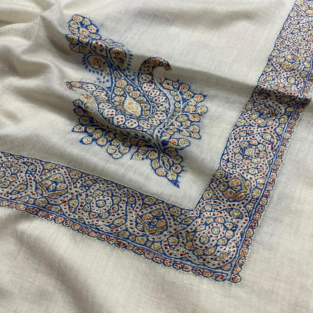 Elegent Handmade Pure Pashmina Arabian Thick Finer and Broader Needlework Mens Scarf