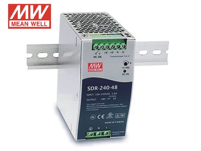 Sdr-240Series 240W Single Output Industrial Din Railwith Pfc Function - Color: Silver