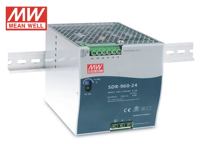 Sdr-960 Series 960W Single Output Industrial Din Rail With Pfc Function - Color: Silver&Blue