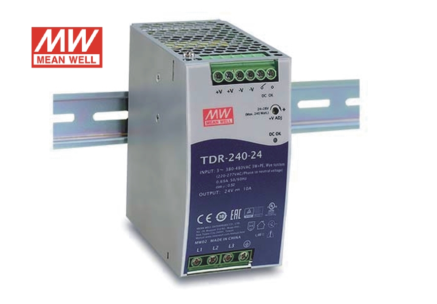 Tdr-240 240W Slimthree Phase Industrial Din Rail With Pfc Function - Color: Silver&Grey