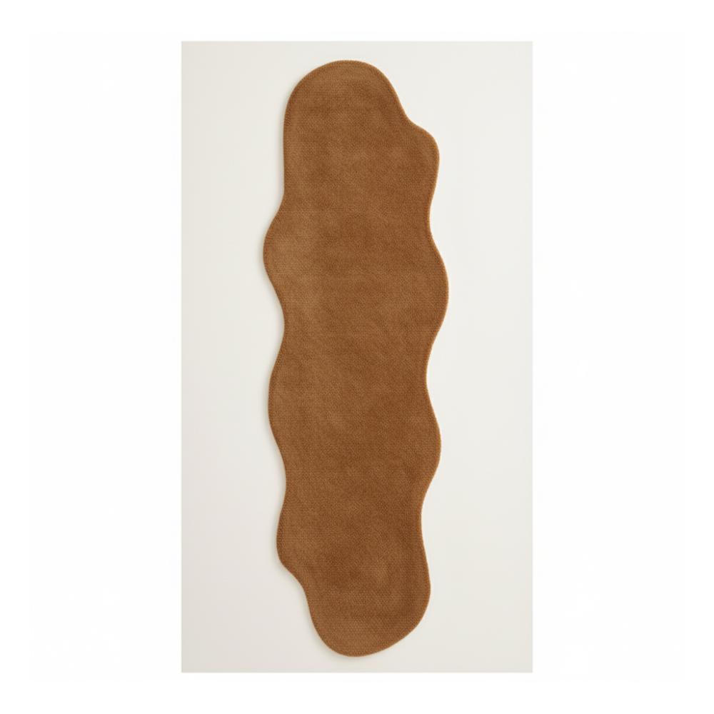 Brown Handmade Tufted Rug with Irregular Organic Shape for Modern Home Decor
