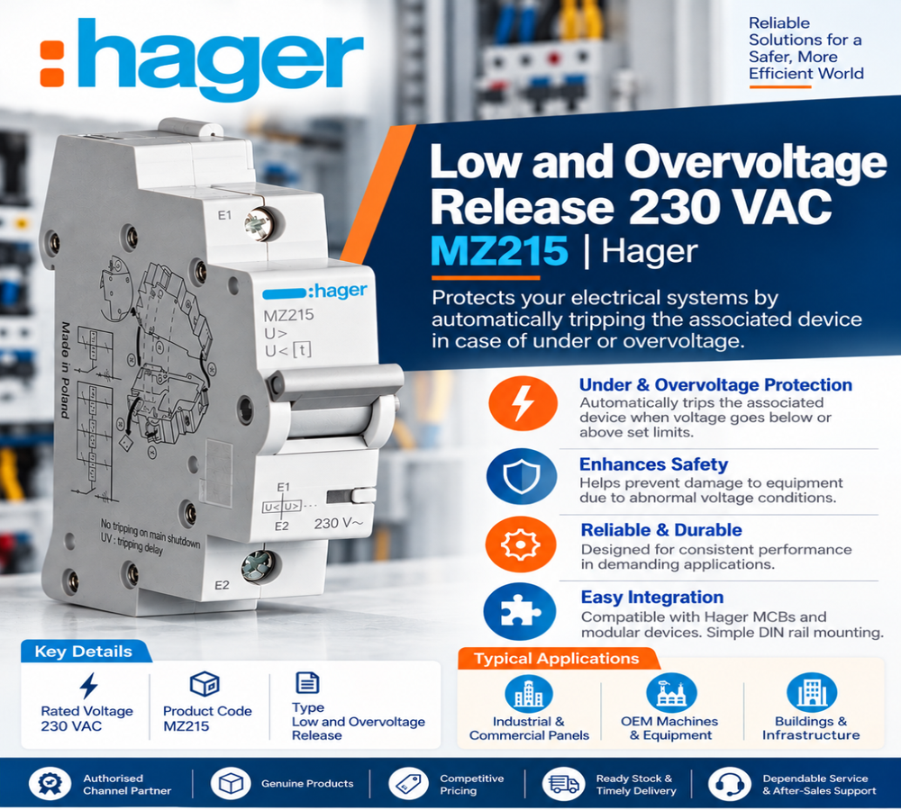 HAGER - MZ215 Low & Overvoltage Release 230VAC