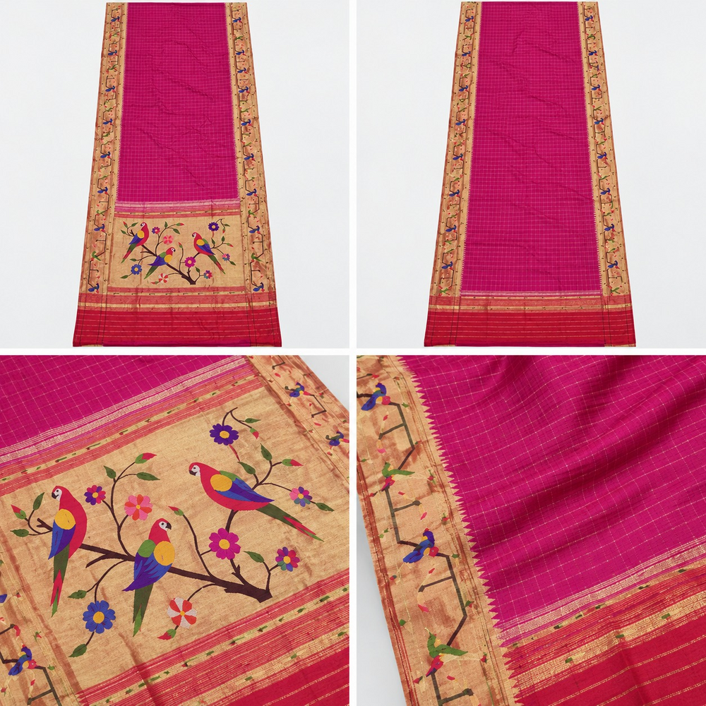 Checks Mor Popat Saree