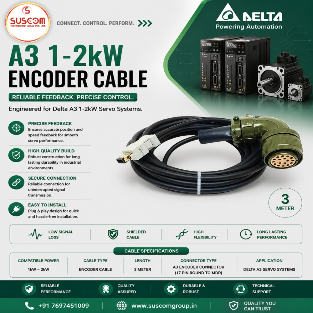 Delta2 1-2kw 3m Encoder Cable - Application: Industrial