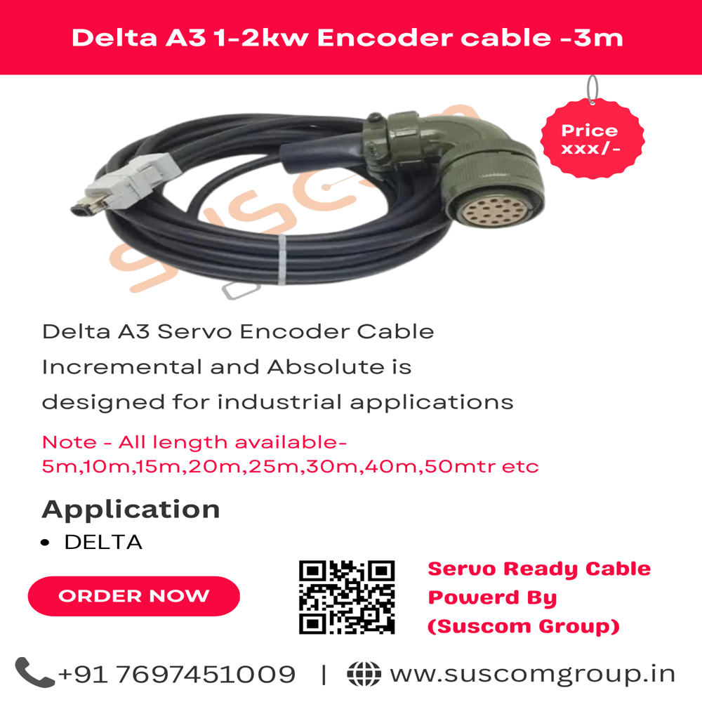 Delta2 1-2kw 3m Encoder Cable - Application: Industrial
