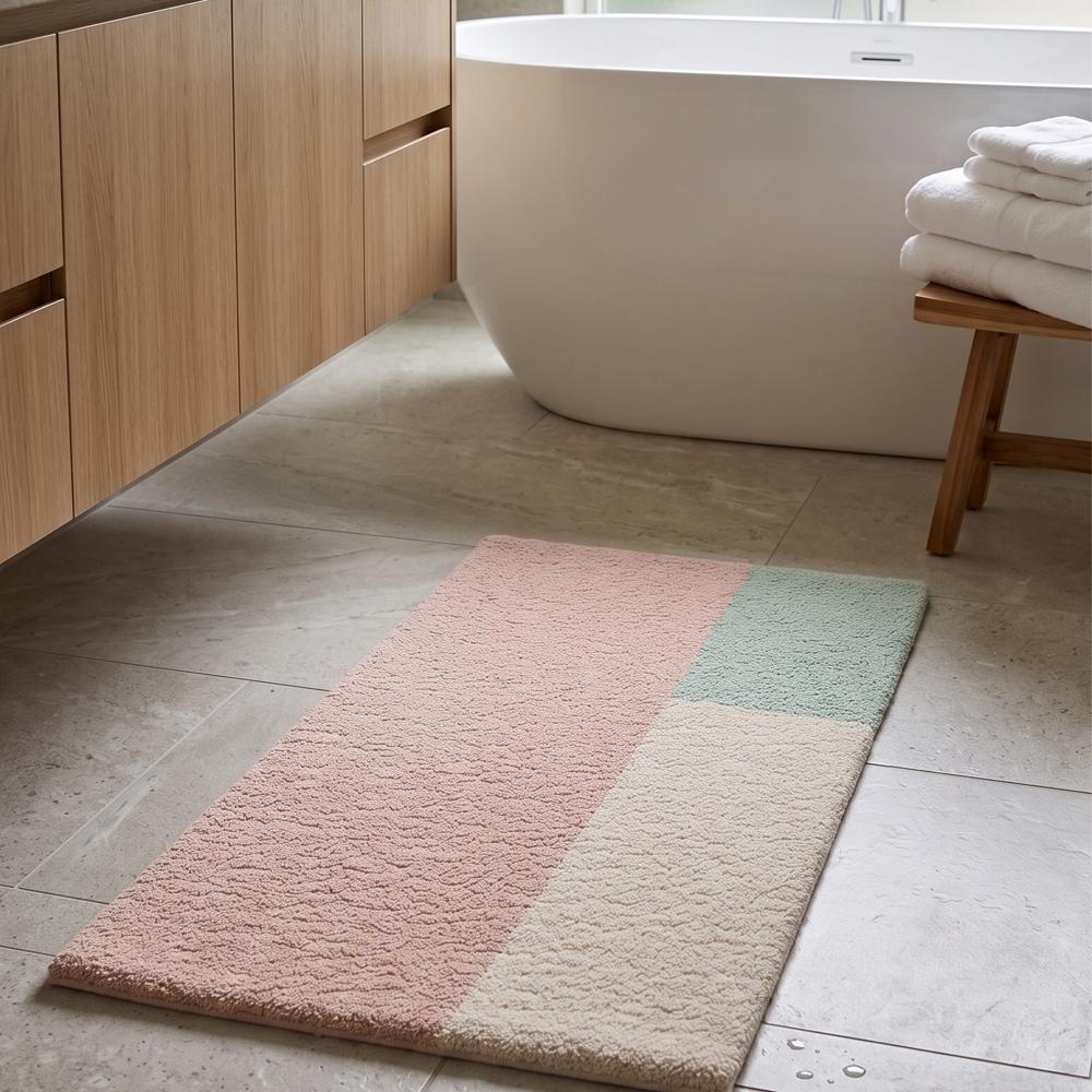 Pastel Color Block Handmade Tufted Rug with Modern Geometric Design for Home Decor