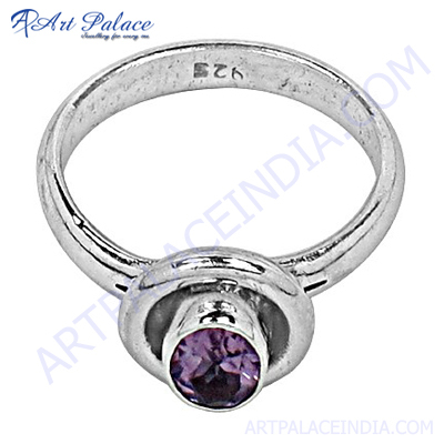 नीलम के साथ नवीनतम शैली चांदी के छल्ले