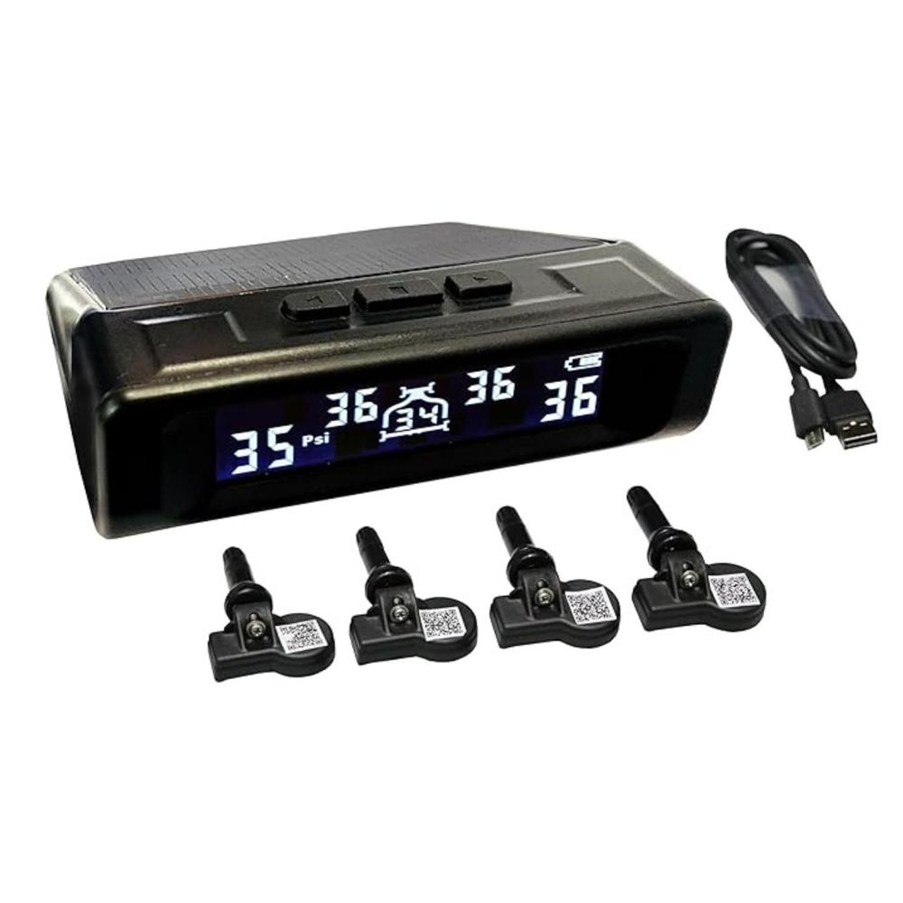 Tyre Pressure Monitoring System For Car With Tubeless Tyres - Color: Black