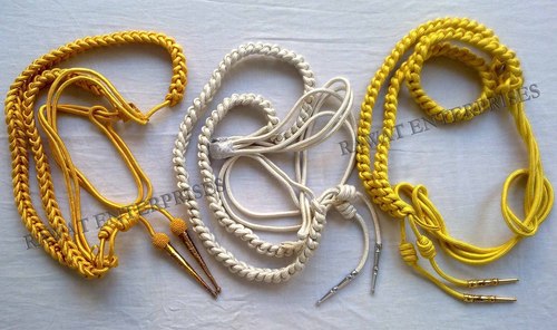 Mylor Aiguillettes - Wooden and Leather Material, 2-3 Feet Long, Brown and Black Color | Designed for Military Use