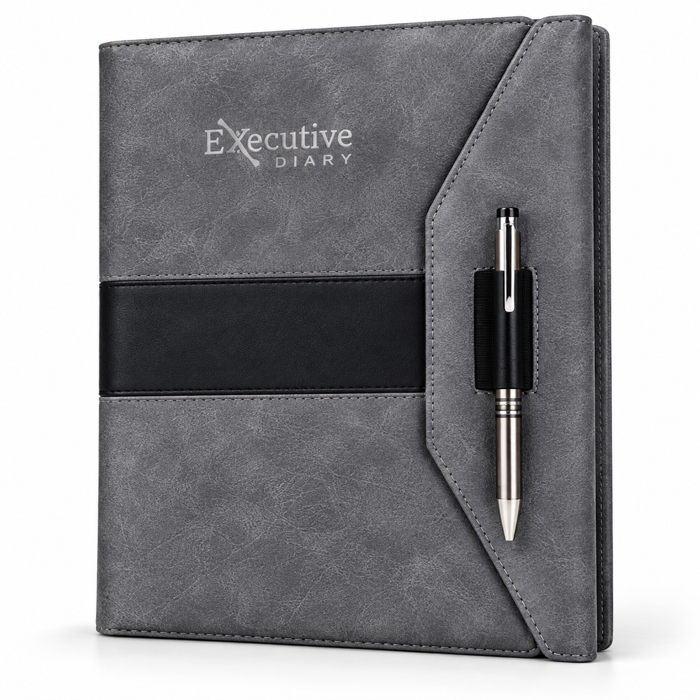 Itemcode-2027401 Folder Diary - Color: Grey With Black Accent