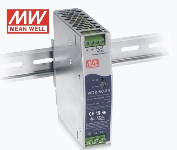 Wdr-60  Series 60W  Ultra Wide Input Industrial Din Rail Power Supply - Color: Silver&Grey